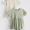 0-18 luni | Set de 2 rochii tip smock pentru nou-născuți 0-18 luni | Set de 2 rochii tip smock pentru nou-născuți