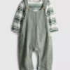 0-18 luni | Set pentru nou-născuți compus din body cu mâneci lungi și salopetă cu textură tip waffle 0-18 luni | Set pentru nou-născuți compus din body cu mâneci lungi și salopetă cu textură tip waffle