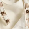 0-18 luni | Set pentru nou-născuți compus din body și salopetă în carouri 0-18 luni | Set pentru nou-născuți compus din body și salopetă în carouri