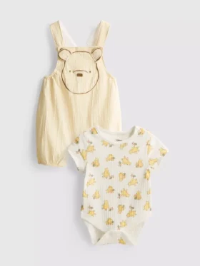 0-18 luni | Set pentru nou-născuți cu body și salopetă cu Winnie the Pooh de la Disney