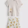 0-18 luni | Set pentru nou-născuți cu top înfășurat și Pantaloni Scurți cu Winnie the Pooh de la Disney