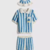 0-18 luni | Set pentru nou-născuți cu tricou cu dungi, pantaloni scurți și pălărie