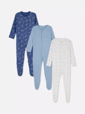 0-24 luni | Set de 3 pijamale cu capse