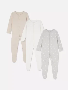 0-24 luni | Set de 3 pijamale cu capse 0-24 luni | Set de 3 pijamale cu capse
