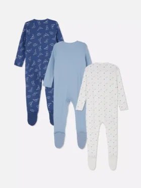 0-24 luni | Set de 3 pijamale cu capse