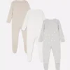 0-24 luni | Set de 3 pijamale cu capse 0-24 luni | Set de 3 pijamale cu capse
