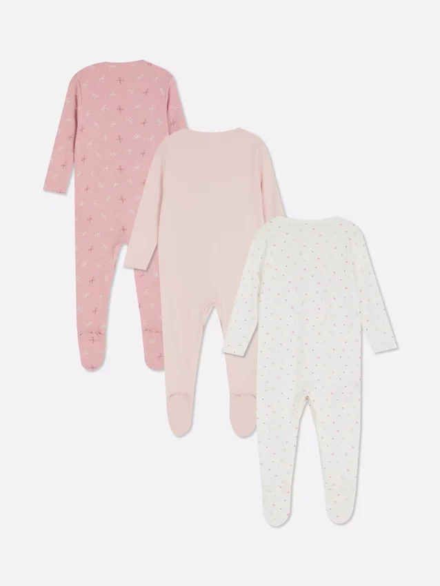 0-24 luni | Set de 3 pijamale cu capse 0-24 luni | Set de 3 pijamale cu capse