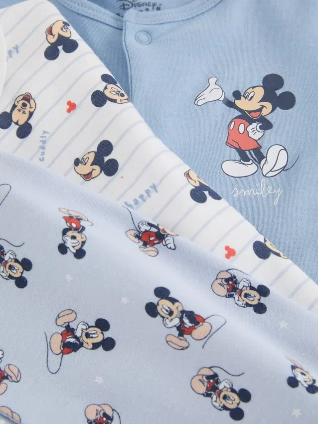 0-24 luni | Set de 3 pijamale cu capse cu Mickey Mouse de la Disney 0-24 luni | Set de 3 pijamale cu capse cu Mickey Mouse de la Disney