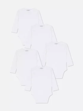 0-36 luni | pachet de 5 body-uri esențiale cu mâneci lungi 0-36 luni | pachet de 5 body-uri esențiale cu mâneci lungi