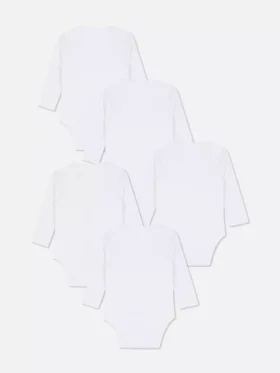 0-36 luni | pachet de 5 body-uri esențiale cu mâneci lungi 0-36 luni | pachet de 5 body-uri esențiale cu mâneci lungi