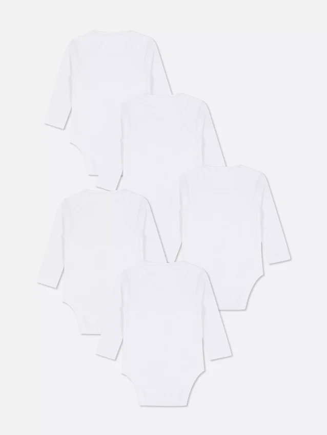 0-36 luni | pachet de 5 body-uri esențiale cu mâneci lungi 0-36 luni | pachet de 5 body-uri esențiale cu mâneci lungi