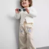 0-36 luni | pantaloni cu picior drept și aplicații florale