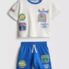 0-36 luni | Set compus din cămășă cu imprimeu de baschet și pantaloni scurți 0-36 luni | Set compus din cămășă cu imprimeu de baschet și pantaloni scurți