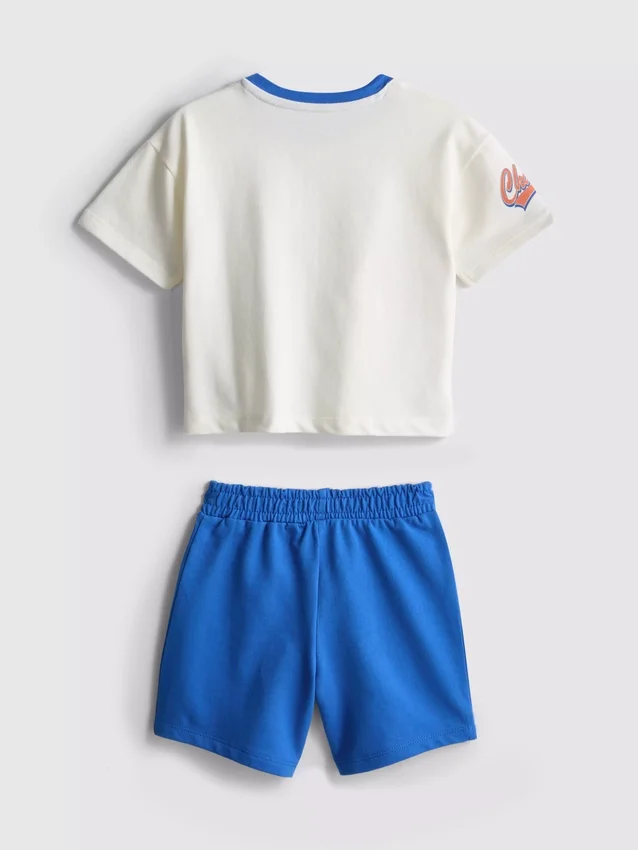 0-36 luni | Set compus din cămășă cu imprimeu de baschet și pantaloni scurți 0-36 luni | Set compus din cămășă cu imprimeu de baschet și pantaloni scurți