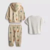 0-36 luni | Set compus din cămășă, hanorac cu glugă și pantaloni de trening cu imprimeu Jurassic World