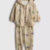 0-36 luni | Set compus din cămășă, hanorac cu glugă și pantaloni de trening cu imprimeu Jurassic World