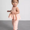 0-36 luni | Set compus din top cu volane în dungi și pantaloni