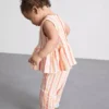 0-36 luni | Set compus din top cu volane în dungi și pantaloni