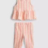 0-36 luni | Set compus din top cu volane în dungi și pantaloni