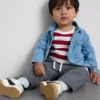 0-36 luni | Set compus din tricou cu mâneci lungi, pantaloni și cămășă din denim 0-36 luni | Set compus din tricou cu mâneci lungi, pantaloni și cămășă din denim