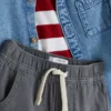 0-36 luni | Set compus din tricou cu mâneci lungi, pantaloni și cămășă din denim 0-36 luni | Set compus din tricou cu mâneci lungi, pantaloni și cămășă din denim