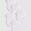 0-36 luni | Set de 5 body-uri cu față înfășurată, cu nervuri 0-36 luni | Set de 5 body-uri cu față înfășurată, cu nervuri