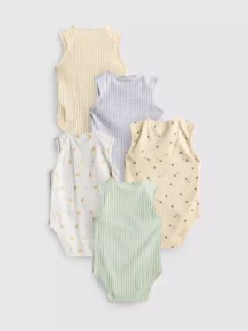 0-36 luni | Set de 5 body-uri fără mâneci