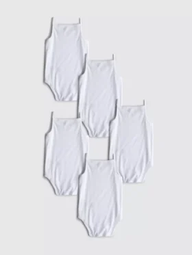 0-36 luni | Set de 5 body-uri fără mâneci, cu bretele