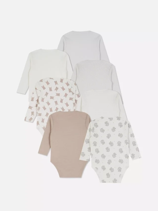 0-36 luni | Set de 7 body-uri cu mâneci lungi 0-36 luni | Set de 7 body-uri cu mâneci lungi