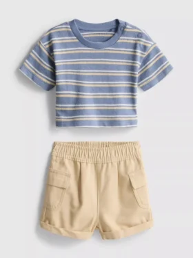 0-36 luni | Set de cămăși și pantaloni scurți cargo