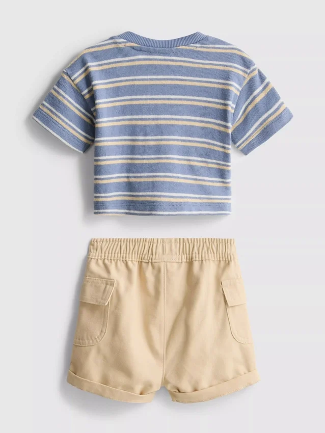 0-36 luni | Set de cămăși și pantaloni scurți cargo 0-36 luni | Set de cămăși și pantaloni scurți cargo
