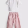 0-36 luni | Set tricou cu buzunar în formă de inimă și pantaloni