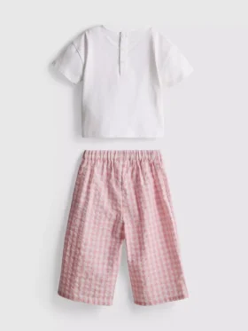 0-36 luni | Set tricou cu buzunar în formă de inimă și pantaloni