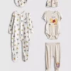 0-9 luni | Set de 5 piese Disney Winnie the Pooh pentru nou-născuți