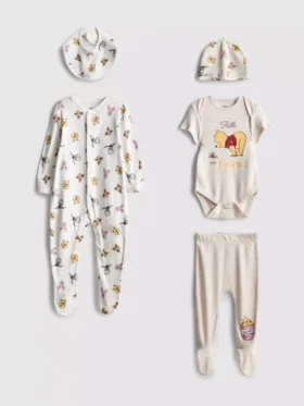 0-9 luni | Set de 5 piese Disney Winnie the Pooh pentru nou-născuți