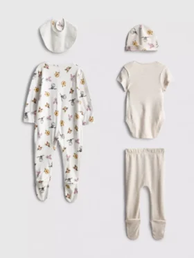 0-9 luni | Set de 5 piese Disney Winnie the Pooh pentru nou-născuți