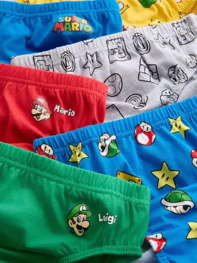 1,5-10 ani | pachet de 6 chiloți Super Mario 1,5-10 ani | pachet de 6 chiloți Super Mario