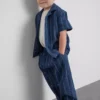 1,5–12 ani | Setul „The Edit” cu cămășă și pantaloni din bumbac cu dungi texturate