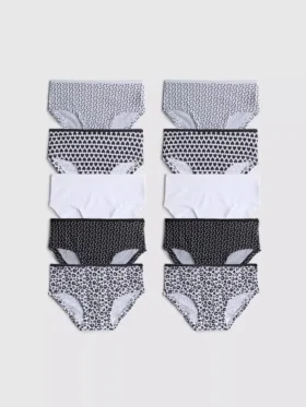 1,5–15 ani | Pachet de 10 chiloți hipster cu imprimeu