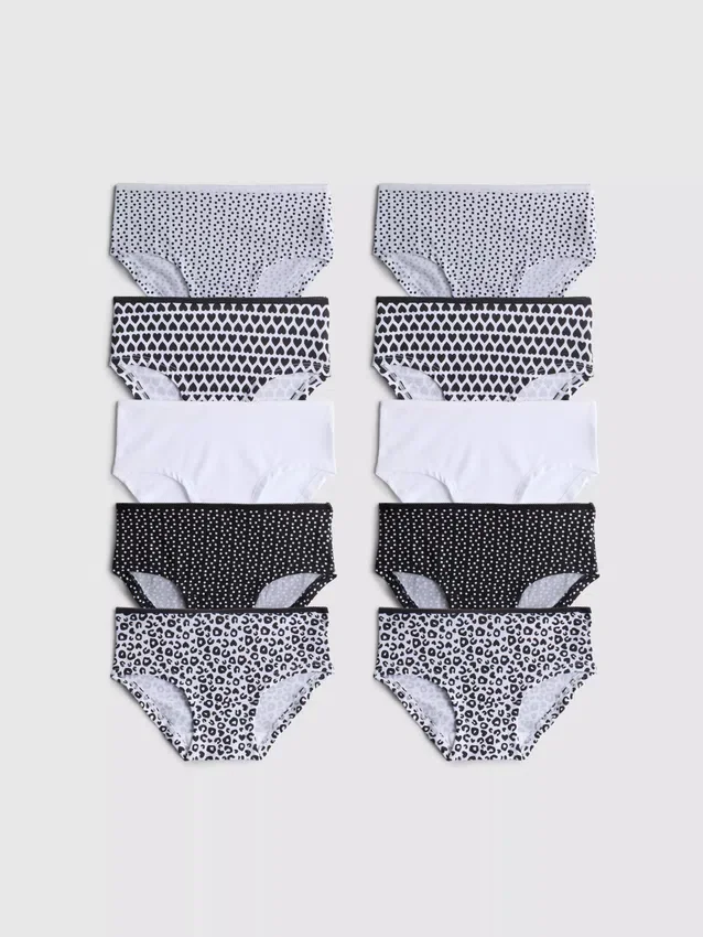 1,5–15 ani | Pachet de 10 chiloți hipster cu imprimeu 1,5–15 ani | Pachet de 10 chiloți hipster cu imprimeu