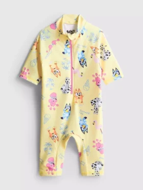1,5–7 ani | costum de baie albastru cu fermoar