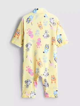 1,5–7 ani | costum de baie albastru cu fermoar