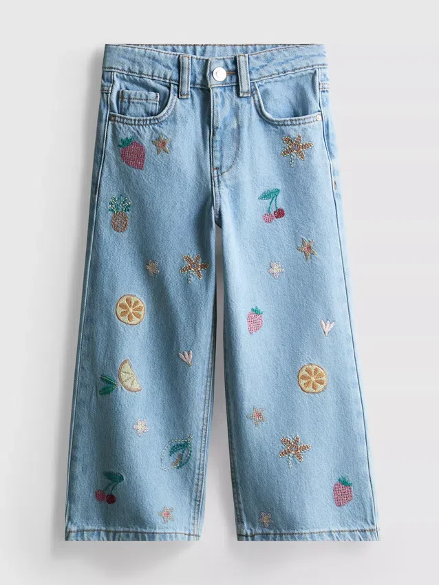 1,5-8 ani | blugi cu broderie cu fructe 1,5-8 ani | blugi cu broderie cu fructe