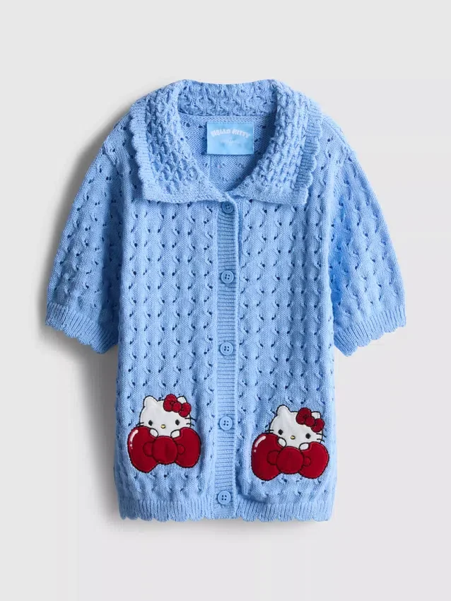 1,5–8 ani | Cardigan cu mâneci scurte și guler Hello Kitty 1,5–8 ani | Cardigan cu mâneci scurte și guler Hello Kitty