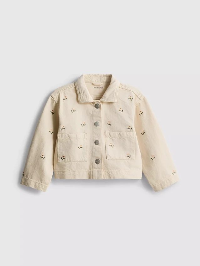 1,5-8 ani | jachetă din denim cu broderie florală 1,5-8 ani | jachetă din denim cu broderie florală