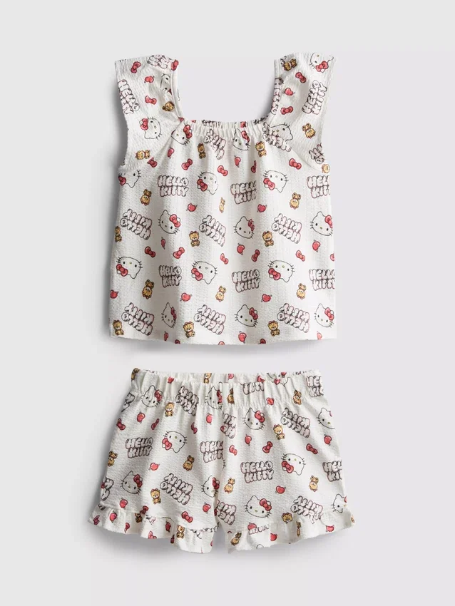 1,5–8 ani | Set compus din bluză și Pantaloni Scurți Hello Kitty 1,5–8 ani | Set compus din bluză și Pantaloni Scurți Hello Kitty