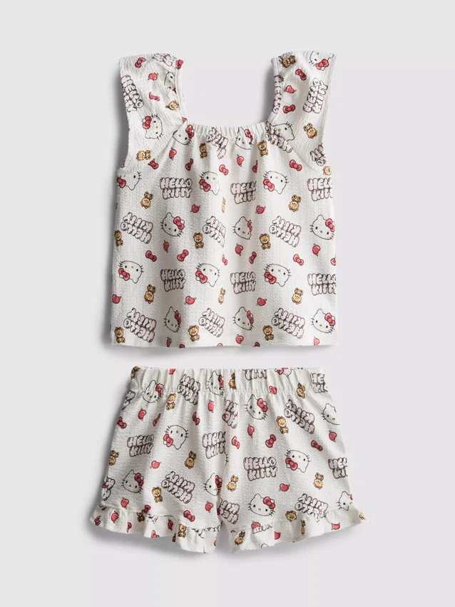1,5–8 ani | Set compus din bluză și Pantaloni Scurți Hello Kitty 1,5–8 ani | Set compus din bluză și Pantaloni Scurți Hello Kitty