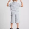 1,5-8 ani | Set compus din cămășă din tricot cu dungi și pantaloni scurți 1,5-8 ani | Set compus din cămășă din tricot cu dungi și pantaloni scurți