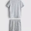 1,5-8 ani | Set compus din cămășă din tricot cu dungi și pantaloni scurți 1,5-8 ani | Set compus din cămășă din tricot cu dungi și pantaloni scurți