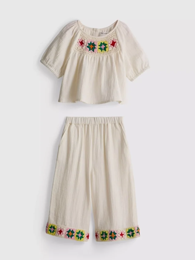 1,5-8 ani | set de bluză și pantaloni croșetați 1,5-8 ani | set de bluză și pantaloni croșetați